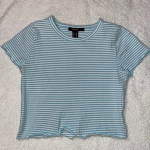 Cropped blue and white top